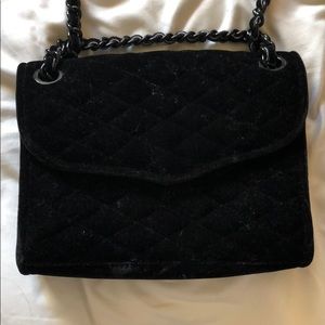 Rebecca Minkoff Black Crossbody— quilted velvet